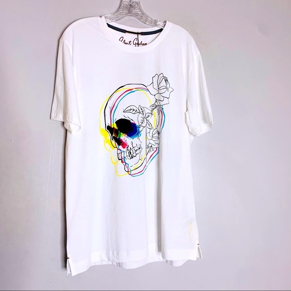 Robert Graham cobra skull 3-D Rose short sleeve graphic short sleeve T-shirt Lrg